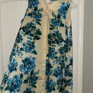 Tuckernuck Blue and Green Floral Formal Dress